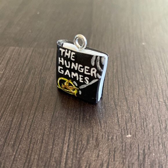 The Hunger Games Inspired Book Cover polymer clay art charm. One size. - Picture 1 of 10